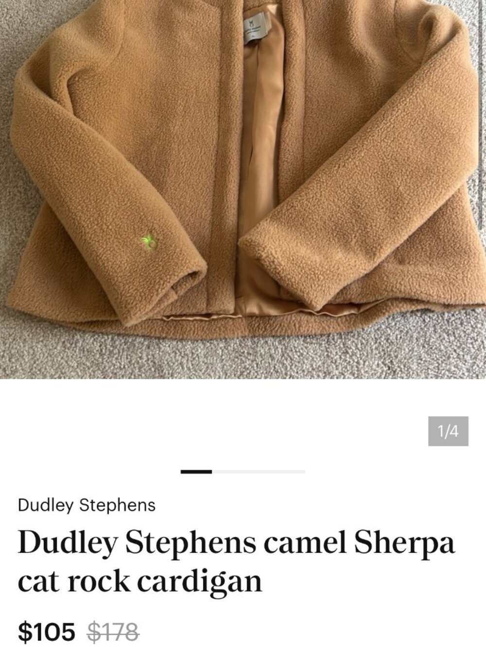 Dudley Stephens Mint Green Fleece Catrock Cardigan Jacket Women’s M - Picture 9 of 9
